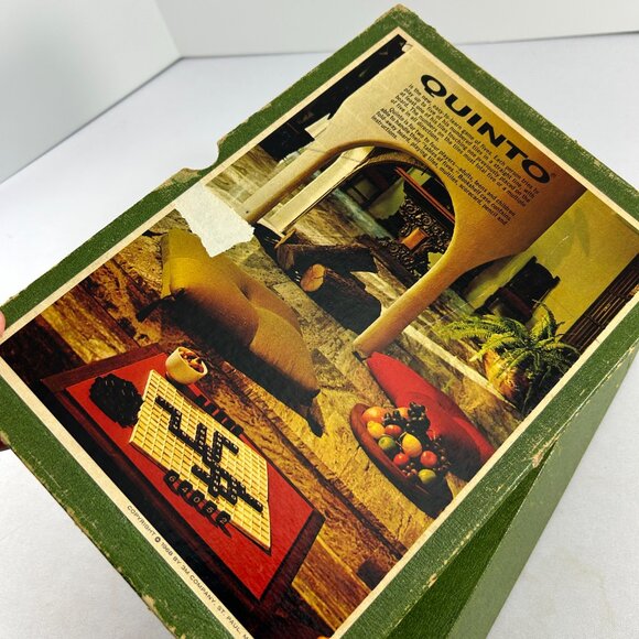 Vintage 1968 Quinto Bookshelf Game Strategy Missing Tiles Incomplete - Picture 6 of 9